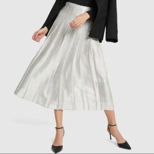 COPY - Rachel Comey Zest Skirt White Daisy Pleated Silk midi skirt size 6